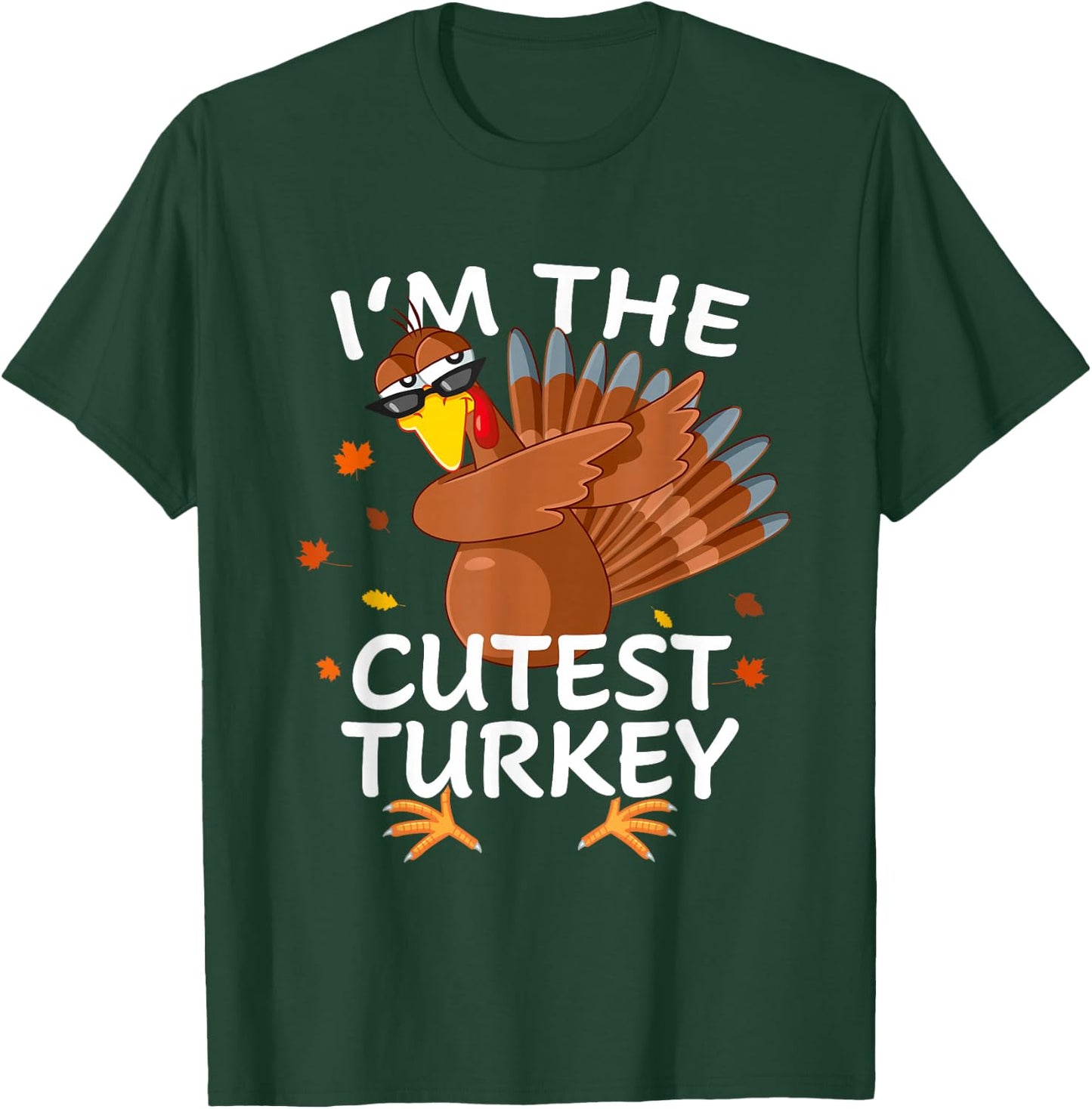 cutest Turkey Matching Outfit Thanksgiving Pajamas Family T-Shirt - T-Shirt | Forest