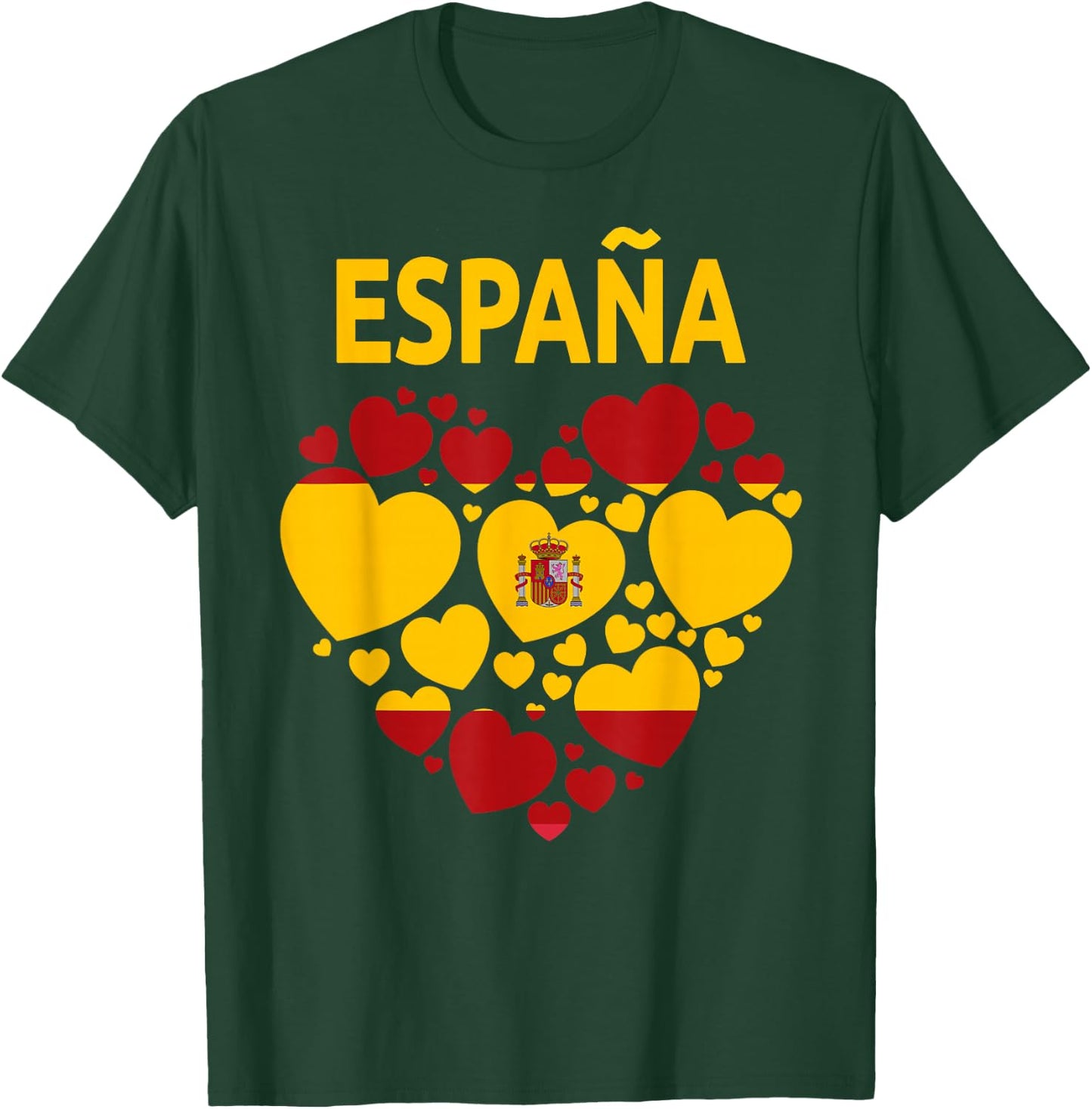 Spanische Flagge Herz Idee für Damen & Kinder Spanien Flagge Outfit T-Shirt - T-Shirt | Forest