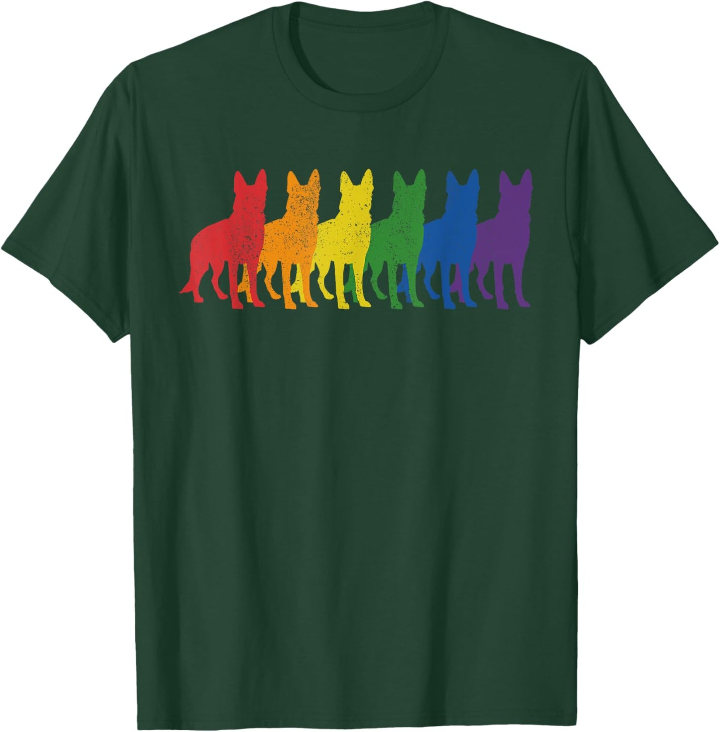 German Shepherd Dog Gay Pride LGBTQ Supporter Rainbow Ally T-Shirt - T-Shirt | Forest