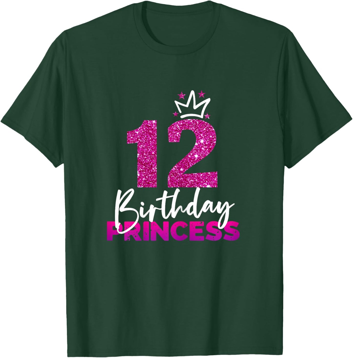 12th Birthday Princess Gift 12th Birthday , black T-Shirt - T-Shirt | Forest