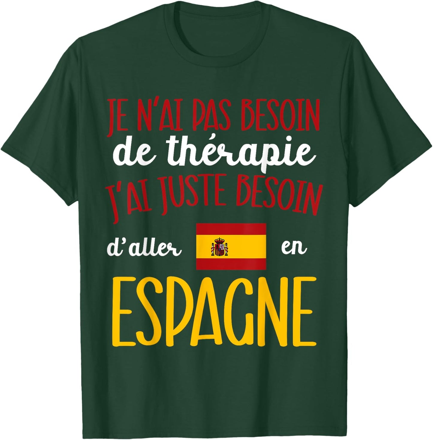 Travel to Spain Gift Humor Man Souvenir Spanish , Black, S T-Shirt - T-Shirt | Forest