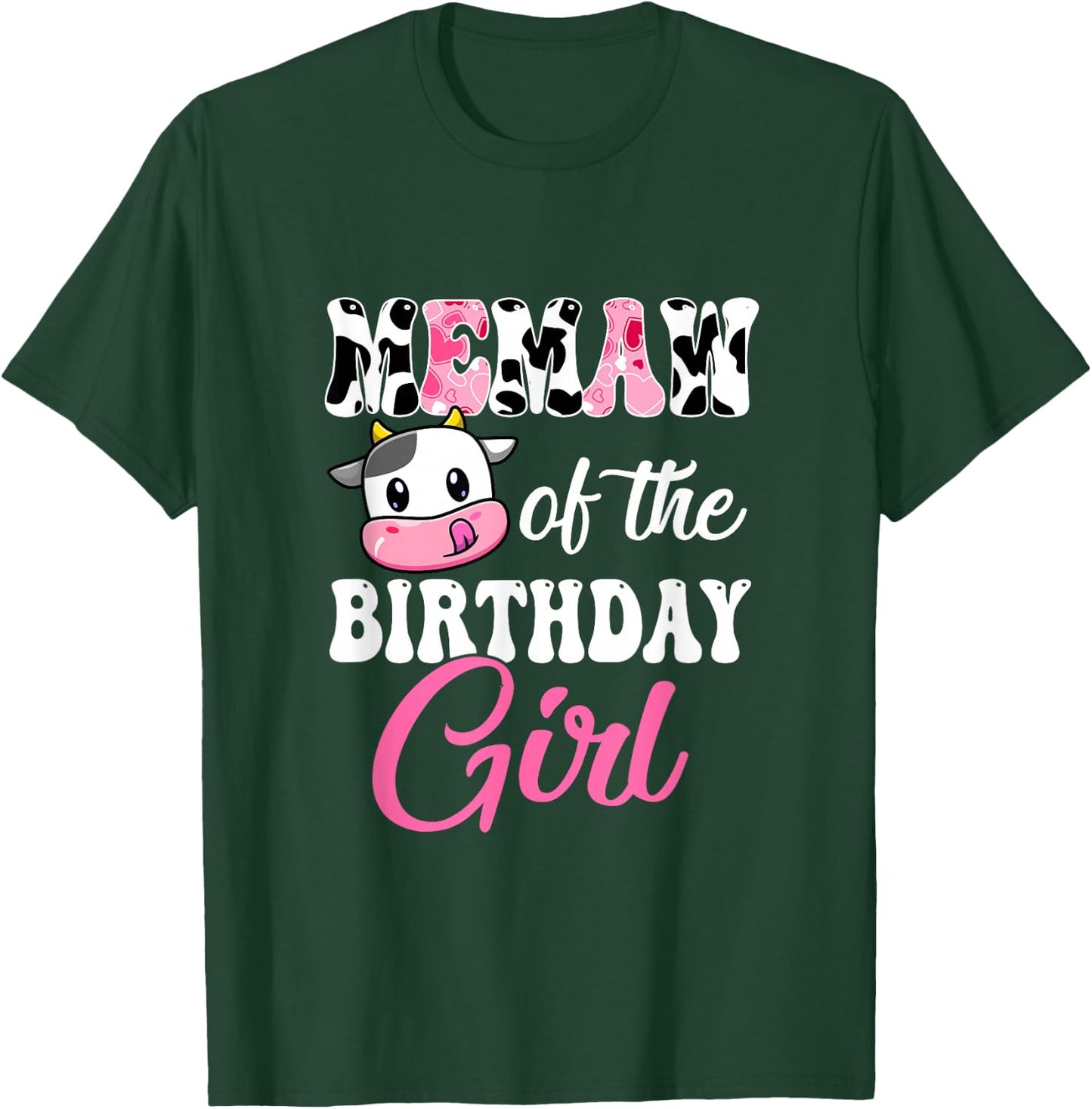 Memaw Of The Birthday Girl Farm Cow 1st Birthday Girl T-Shirt - T-Shirt | Forest