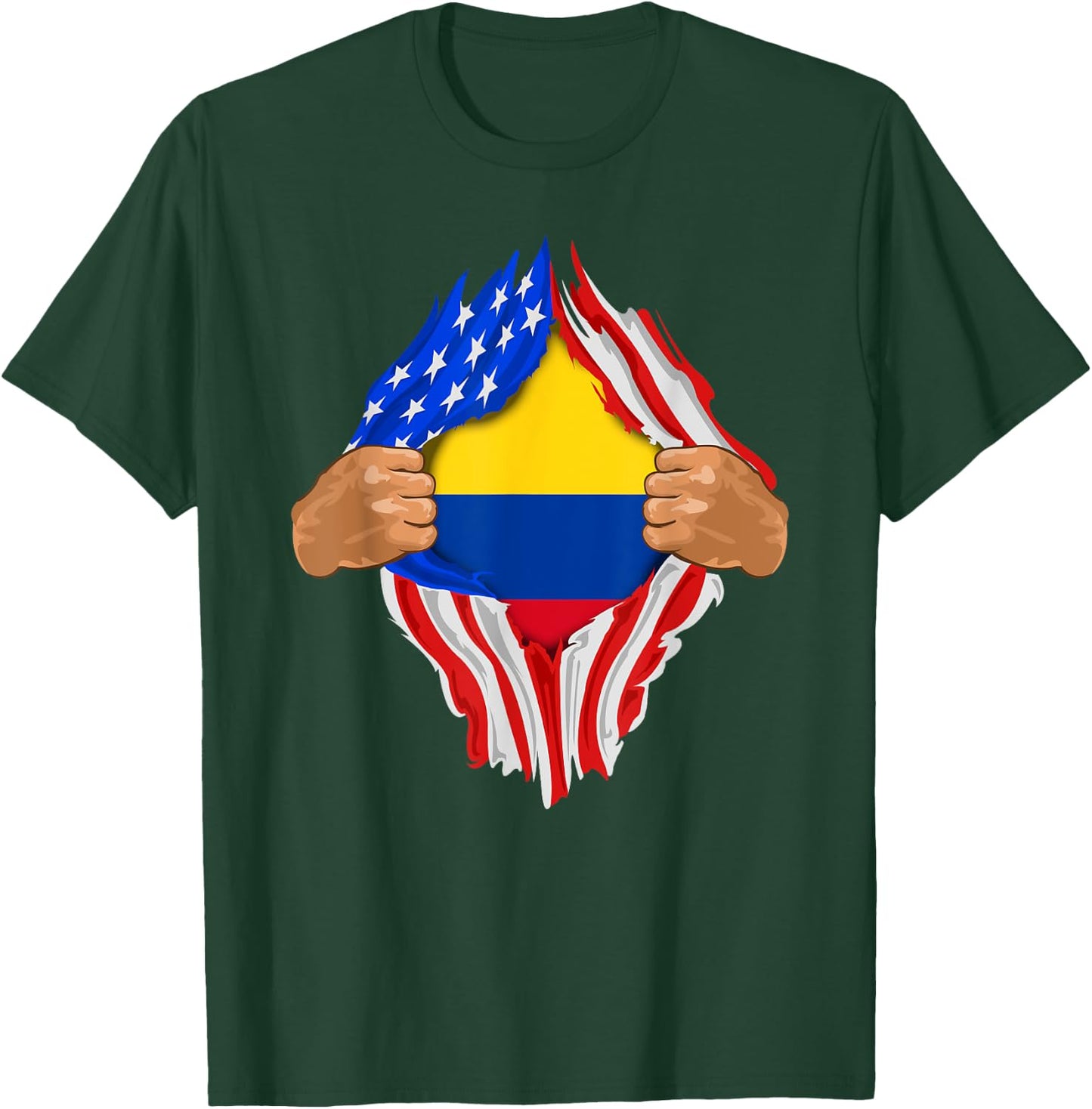 Colombian Blood Inside Me | Colombia Flag Gift T-Shirt - T-Shirt | Forest