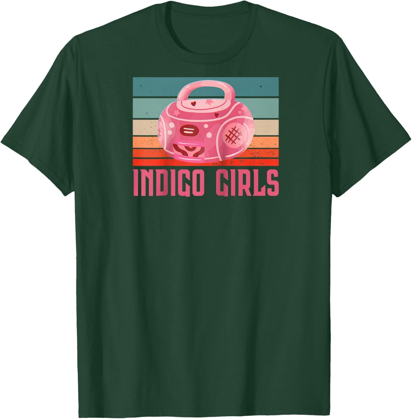 Indigo Girls Vintage Boombox Raglan Baseball T-Shirt - T-Shirt | Forest