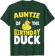 Family Matching Rubber Duck Birthday Party Auntie of the Birthday Duck Black Cartoon T-Shirt - T-Shirt | Forest