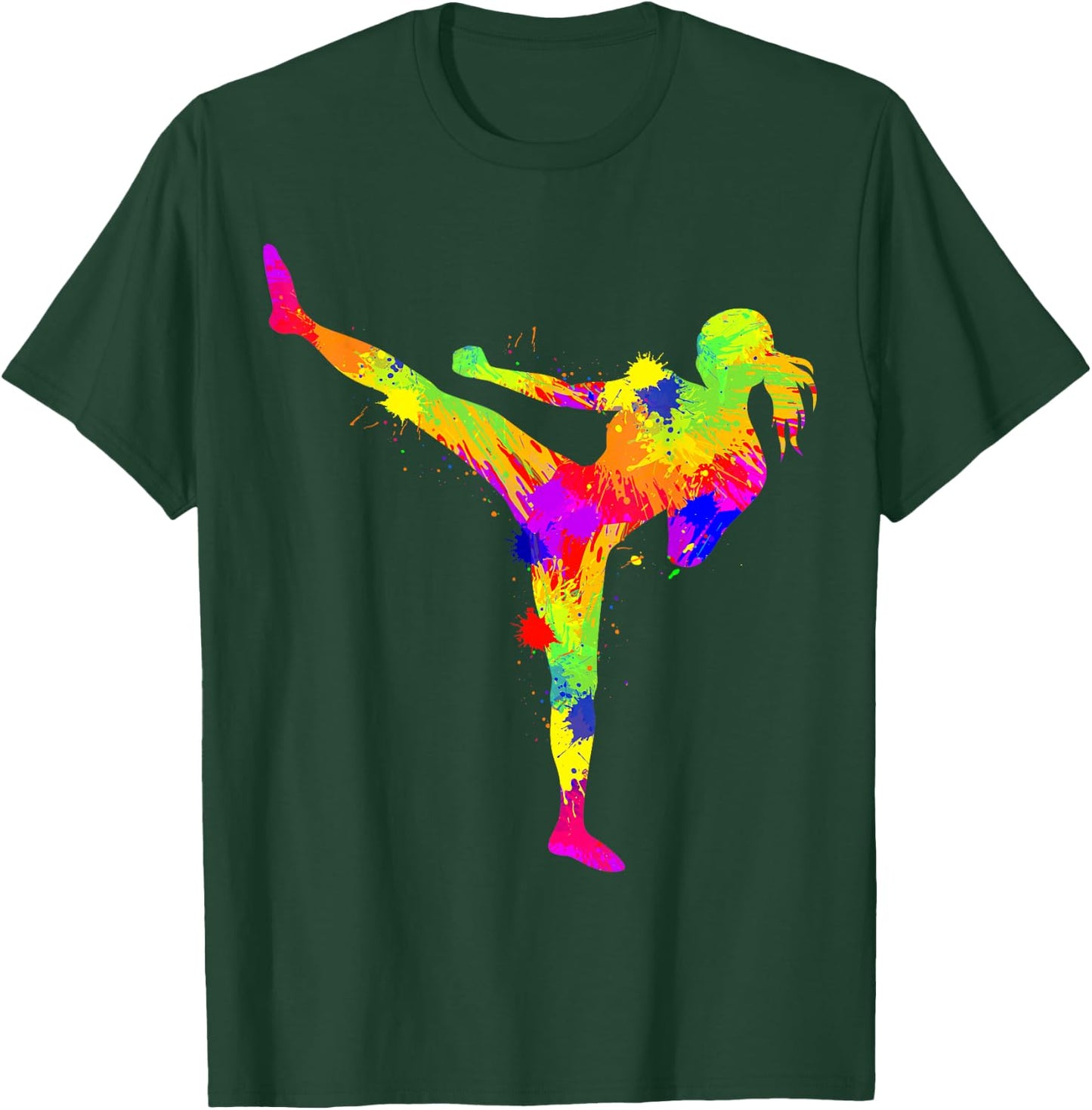 Kickboxing Kickboxer Taekwondo Karate Women Girls Kids , black T-Shirt - T-Shirt | Forest