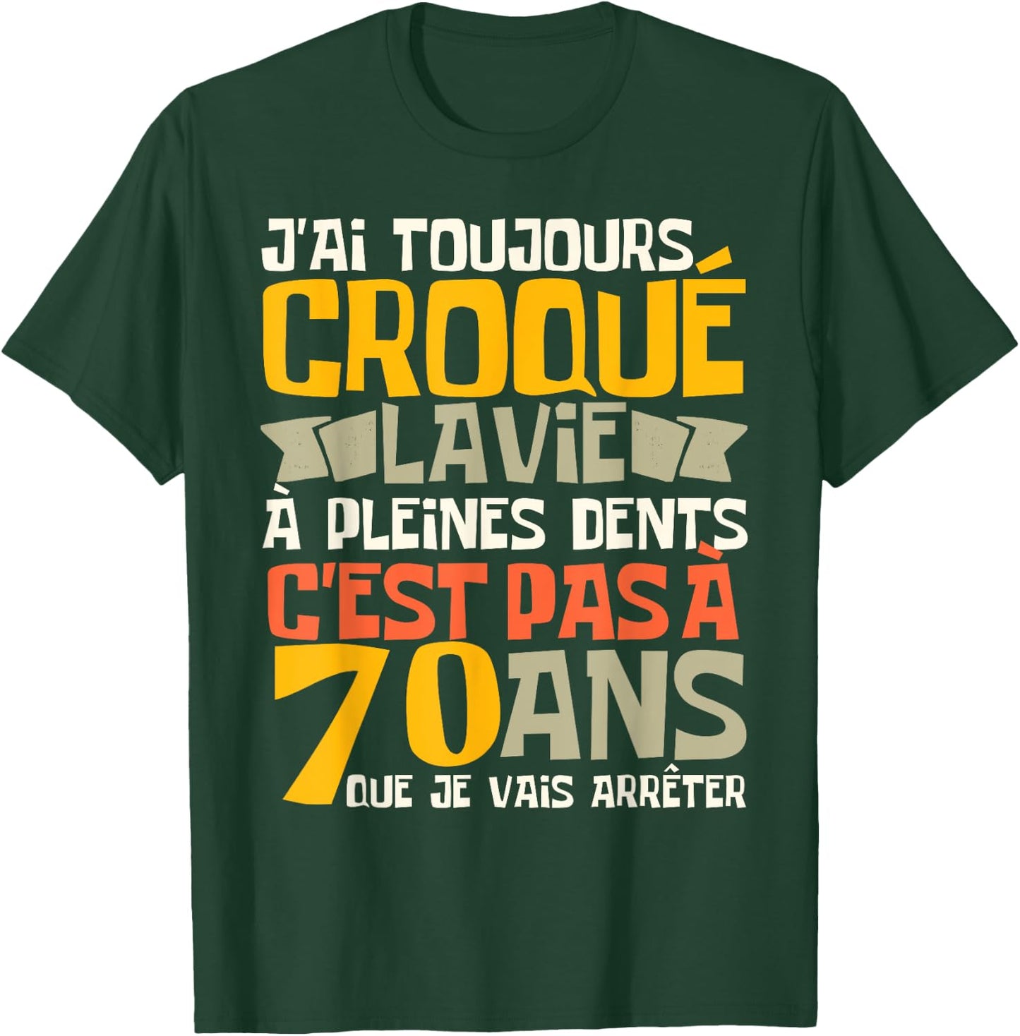 70th Birthday Man Funny Gift 70 Years Humour , Black, S T-Shirt - T-Shirt | Forest