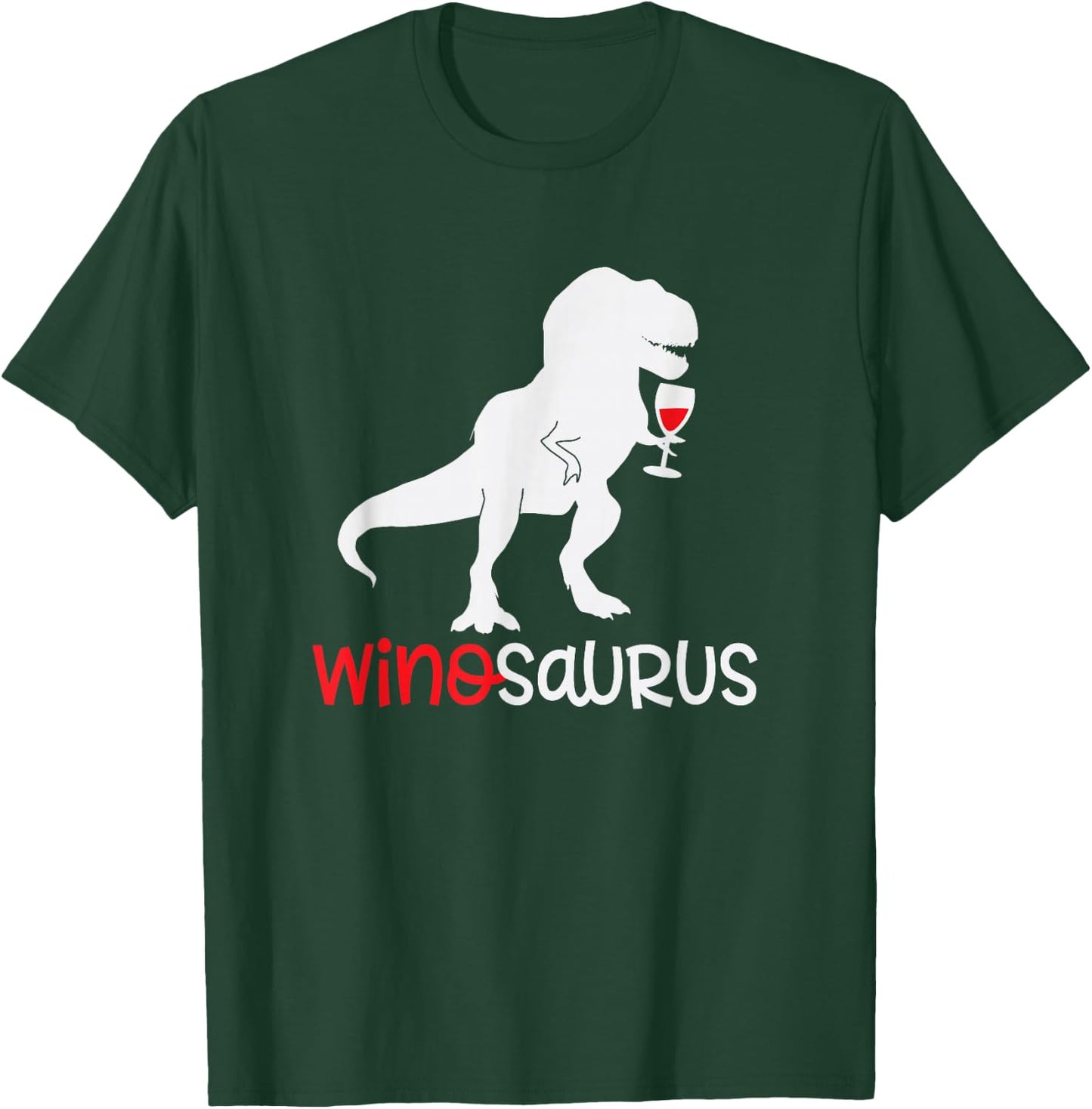 Winosaurus Wino Saur Women Wine Lover Funny Dino Lover Gift T-Shirt - T-Shirt | Forest