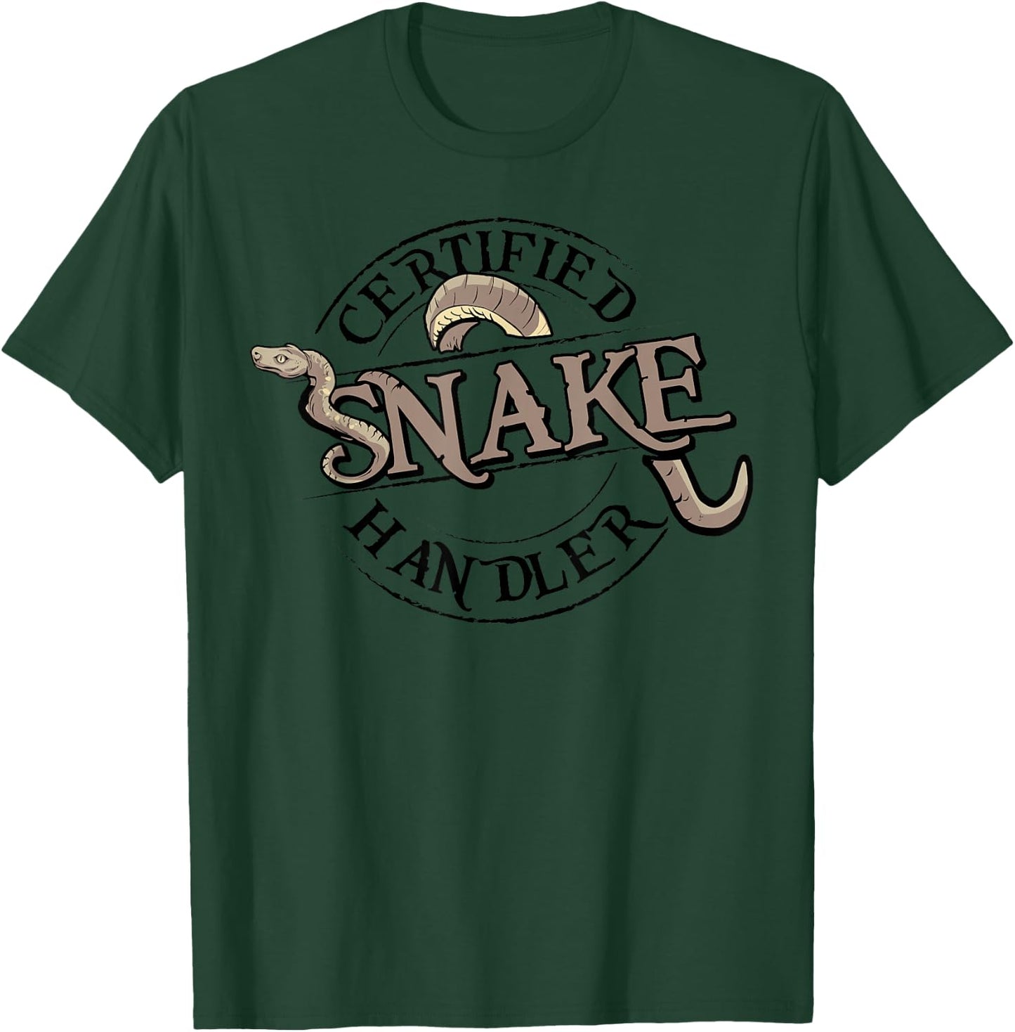 Snake Handler Snake Stunt Man Snake Lover Gift T-Shirt - T-Shirt | Forest