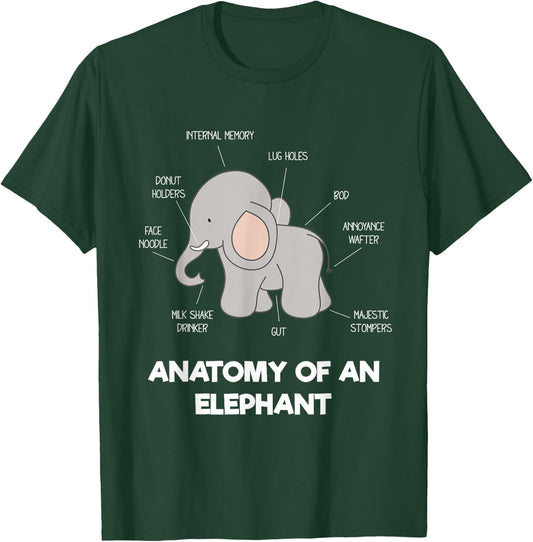 Anatomy Of An Elephant - Funny Body Parts T-Shirt - T-Shirt | Forest