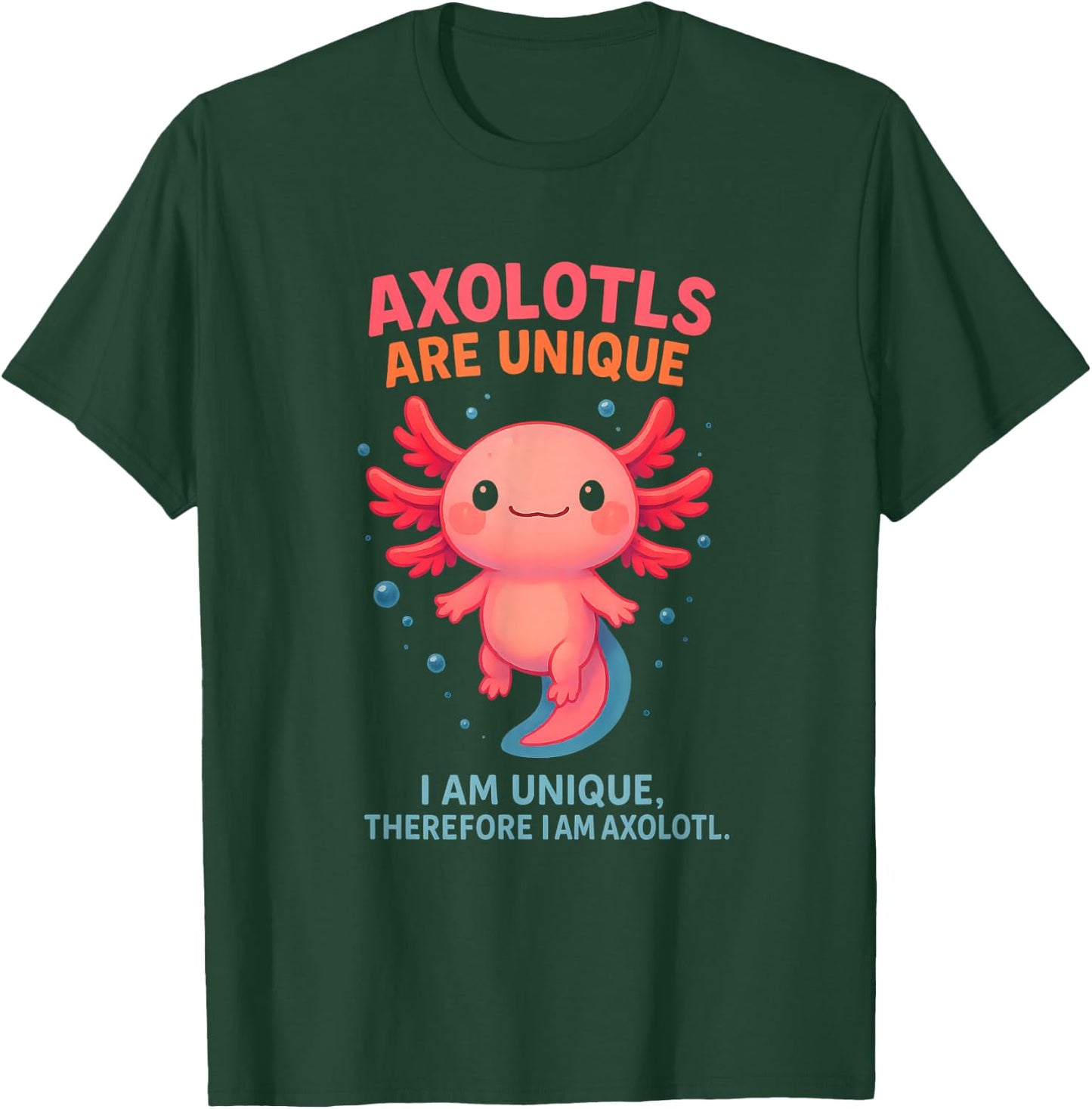 Axolotl Unique Cute Pink Blue Water Creature Individuality T-Shirt - T-Shirt | Forest