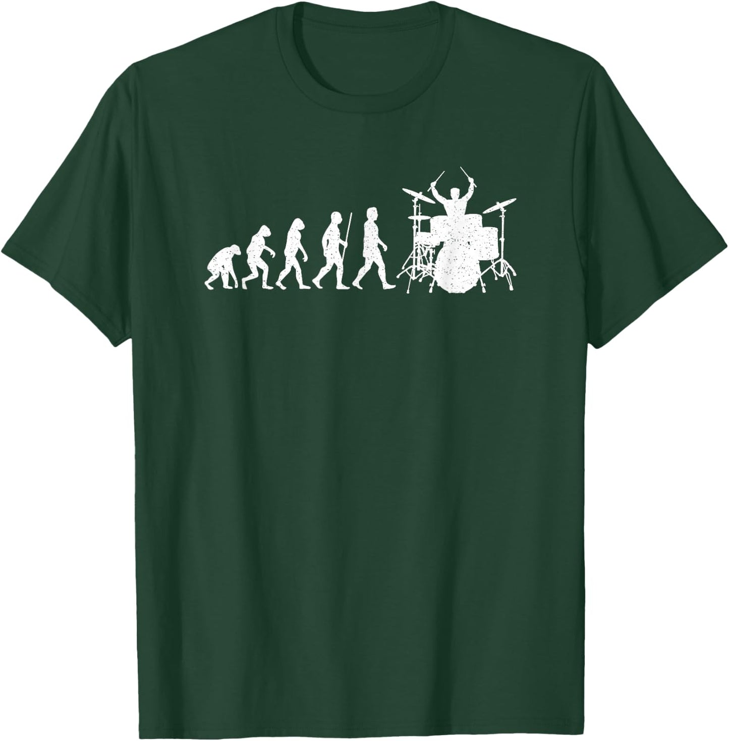 Schlagzeuger Evolution Drummer Schlagzeug Musikinstrument T-Shirt - T-Shirt | Forest
