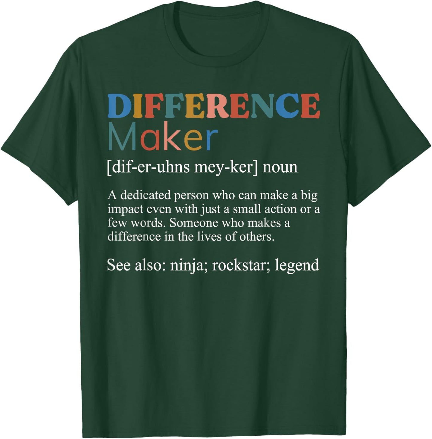 Vintage Difference Maker Definition Teachers Mom Boss Women T-Shirt - T-Shirt | Forest