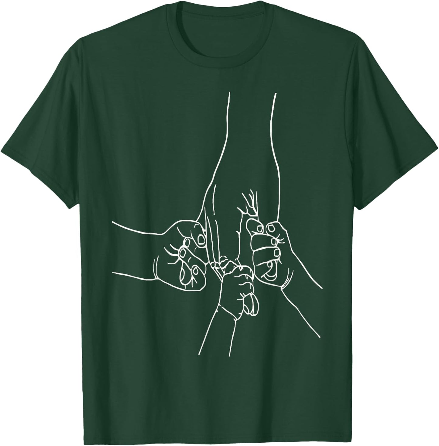 Vater und 3 Kinderhände Vatertag Für Väter Eltern Kinder T-Shirt - T-Shirt | Forest