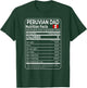 Peruvian Dad Nutrition Facts National Pride Gift Dad T-Shirt - T-Shirt | Forest