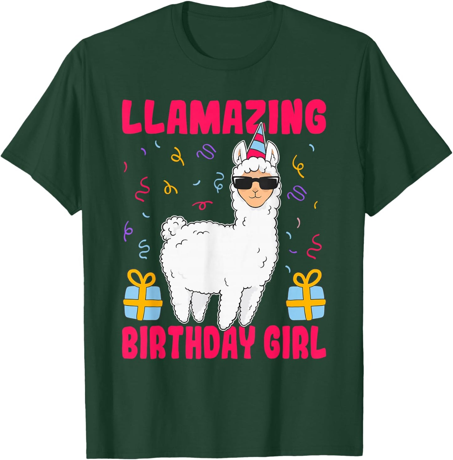 Llamazing Birthday Girl Alpaca Llama Birthday T-Shirt - T-Shirt | Forest