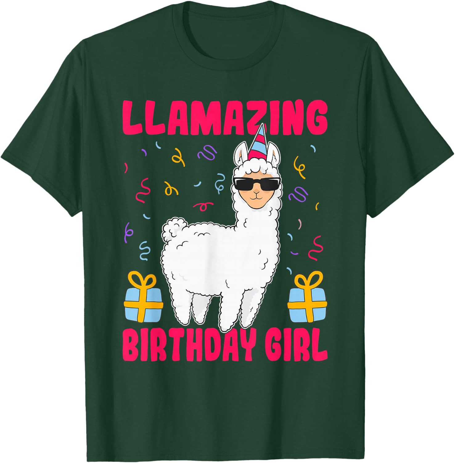 Llamazing Birthday Girl Alpaca Llama Birthday T-Shirt - T-Shirt | Forest
