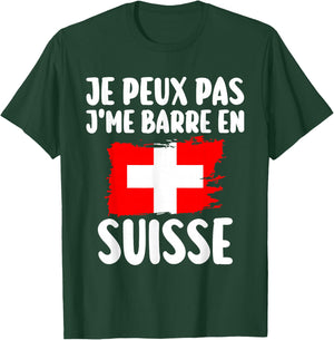 J'Peux Pas J'Me Barre En Suisse Travel Gift , Black, S T-Shirt - T-Shirt | Forest