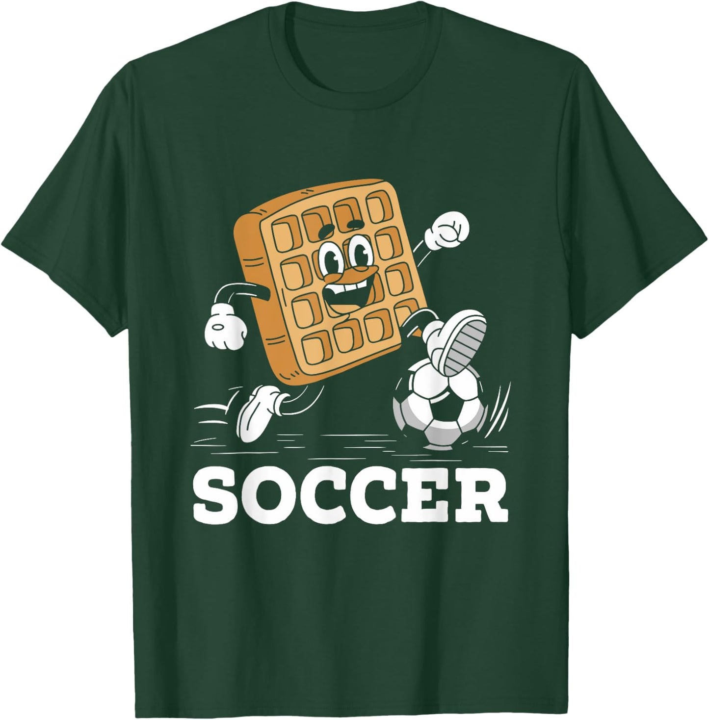 Waffle Playing Soccer Waffles Food Lover T-Shirt - T-Shirt | Forest