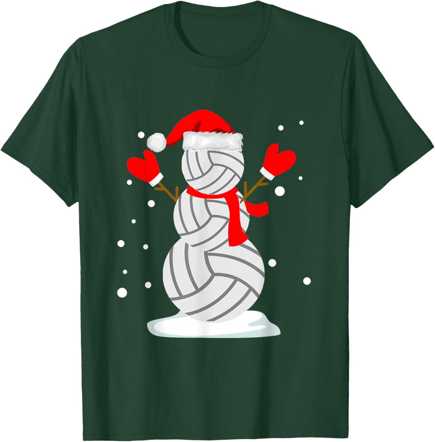 Volleyball Snowman Funny Christmas Shirts T-Shirt - T-Shirt | Forest