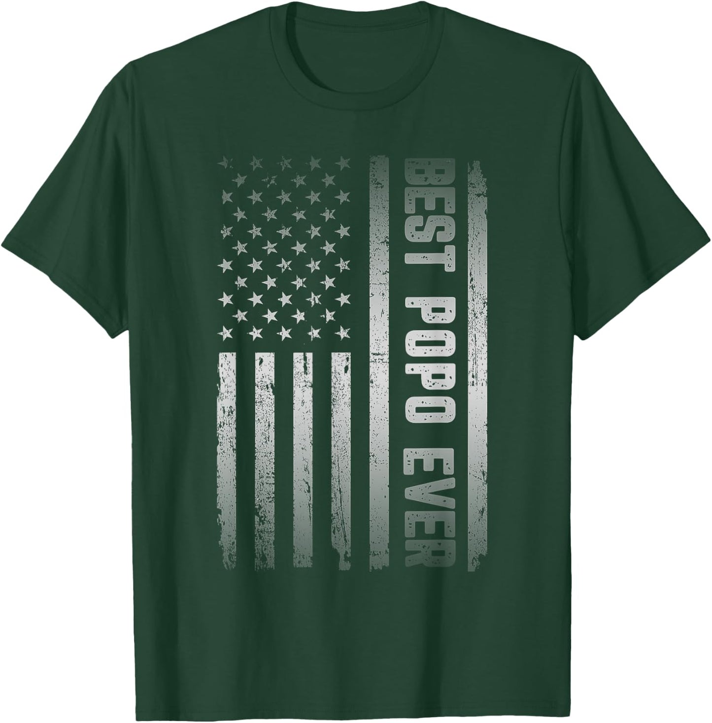 Best POPO Ever American US Flag Father's Day T-Shirt - T-Shirt | Forest