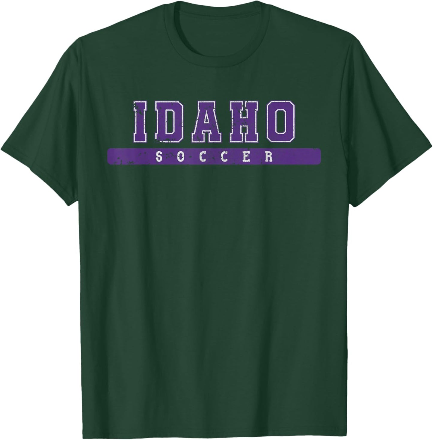 Idaho Soccer Purple Vintage Text T-Shirt - T-Shirt | Forest