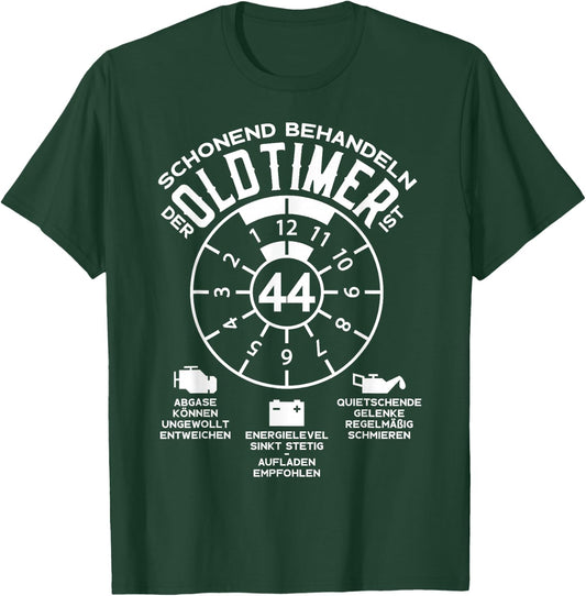 44 Years of Gentle Treat Oldtimer 44th Birthday T-Shirt - T-Shirt | Forest