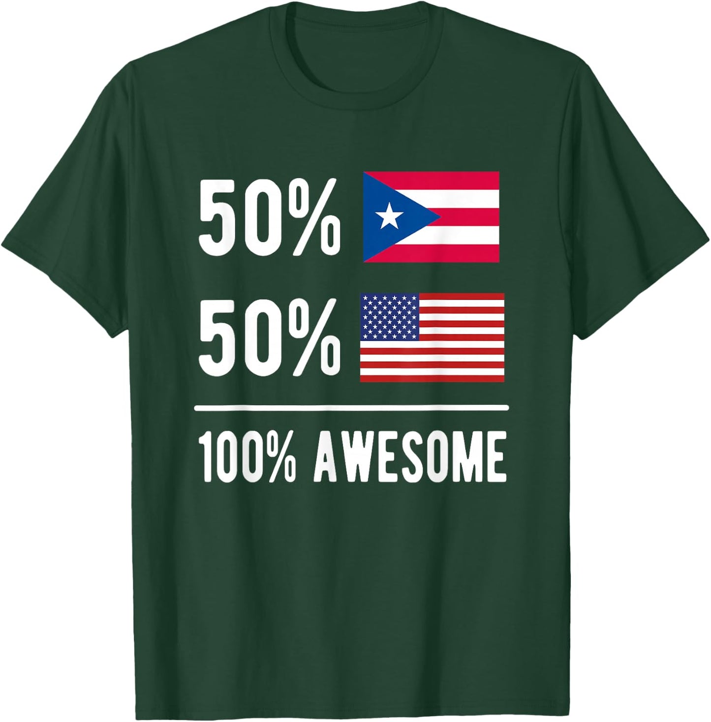 Proud Puerto Rican American Flag Puerto Rico USA T-Shirt - T-Shirt | Forest