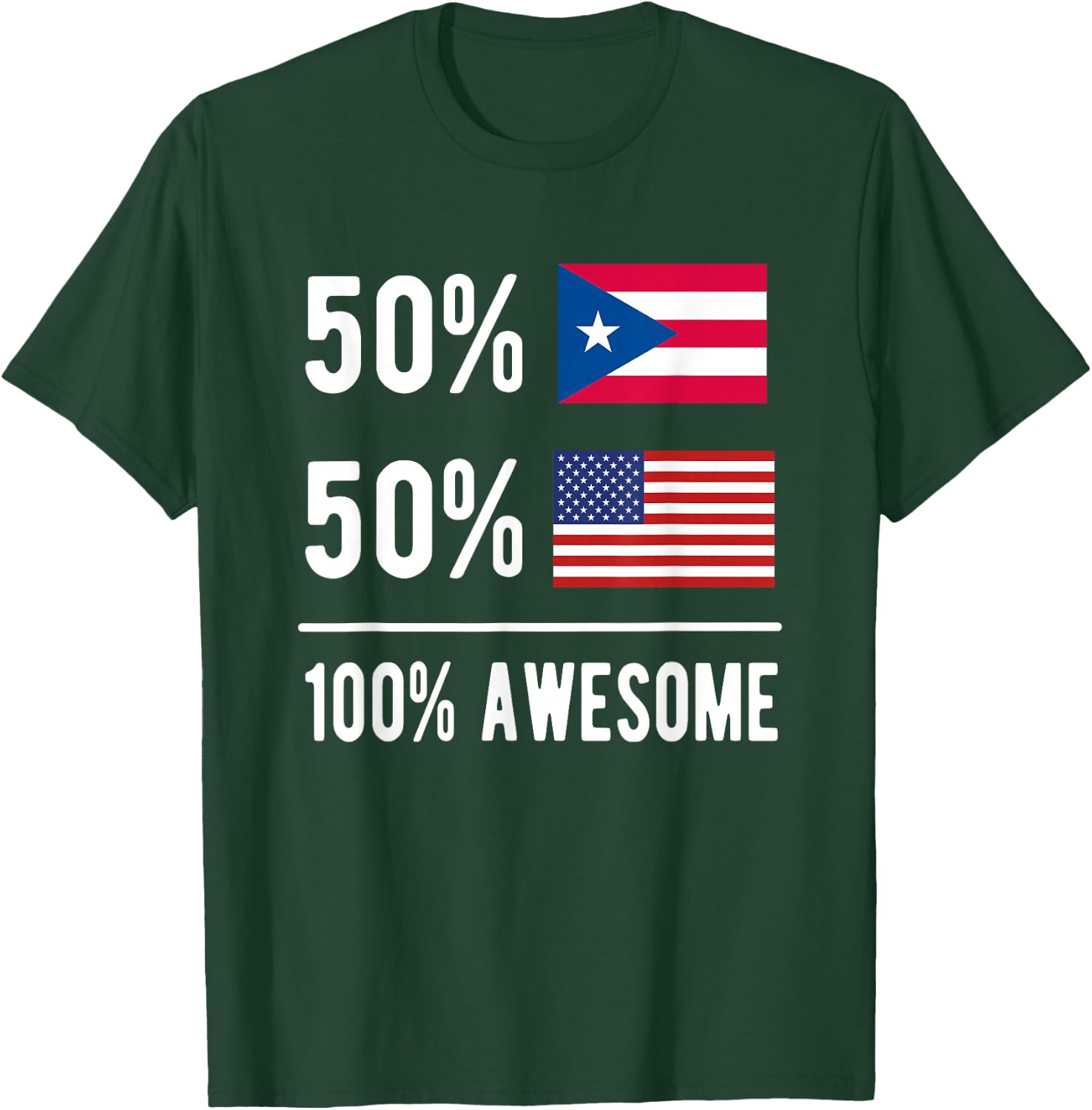 Proud Puerto Rican American Flag Puerto Rico USA T-Shirt - T-Shirt | Forest