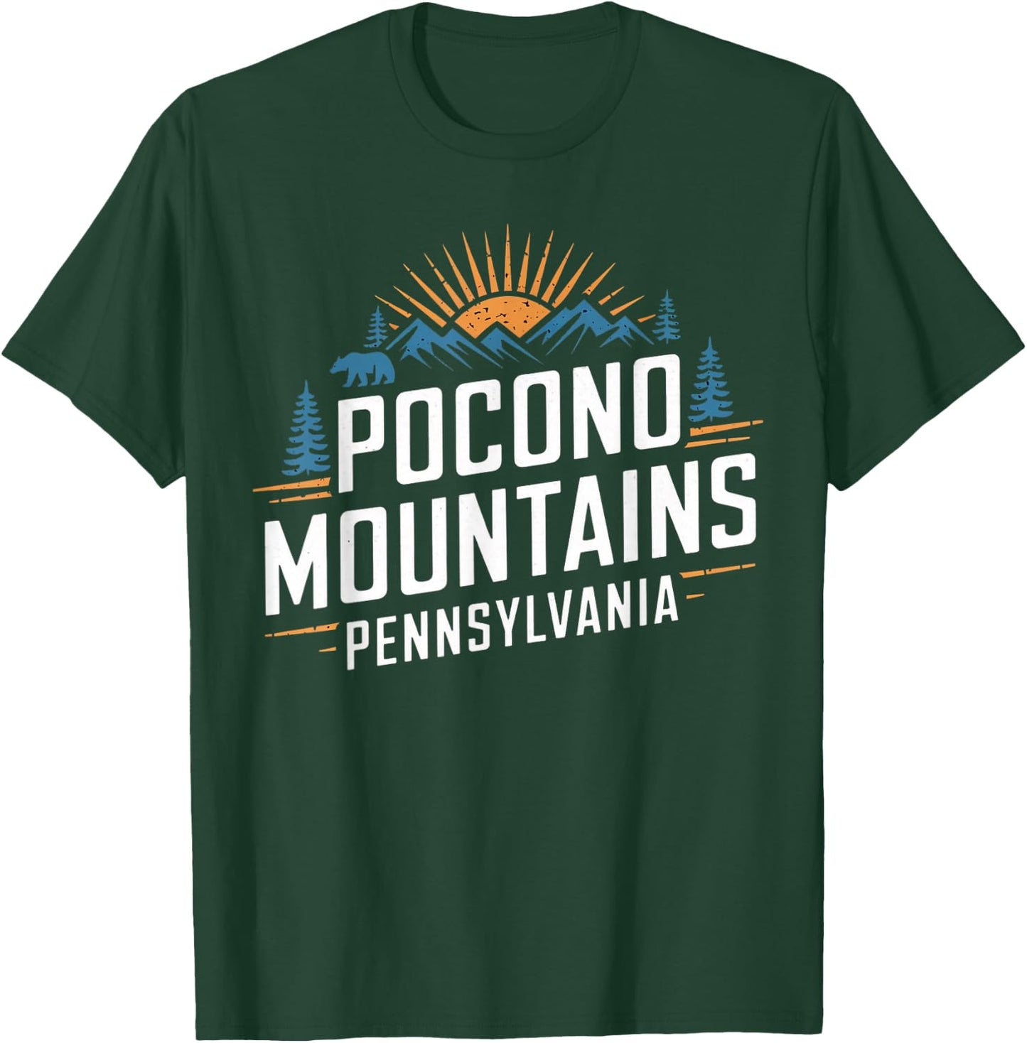 Pocono Mountains Pennsylvania Souvenirs Vintage Camping T-Shirt - T-Shirt | Forest