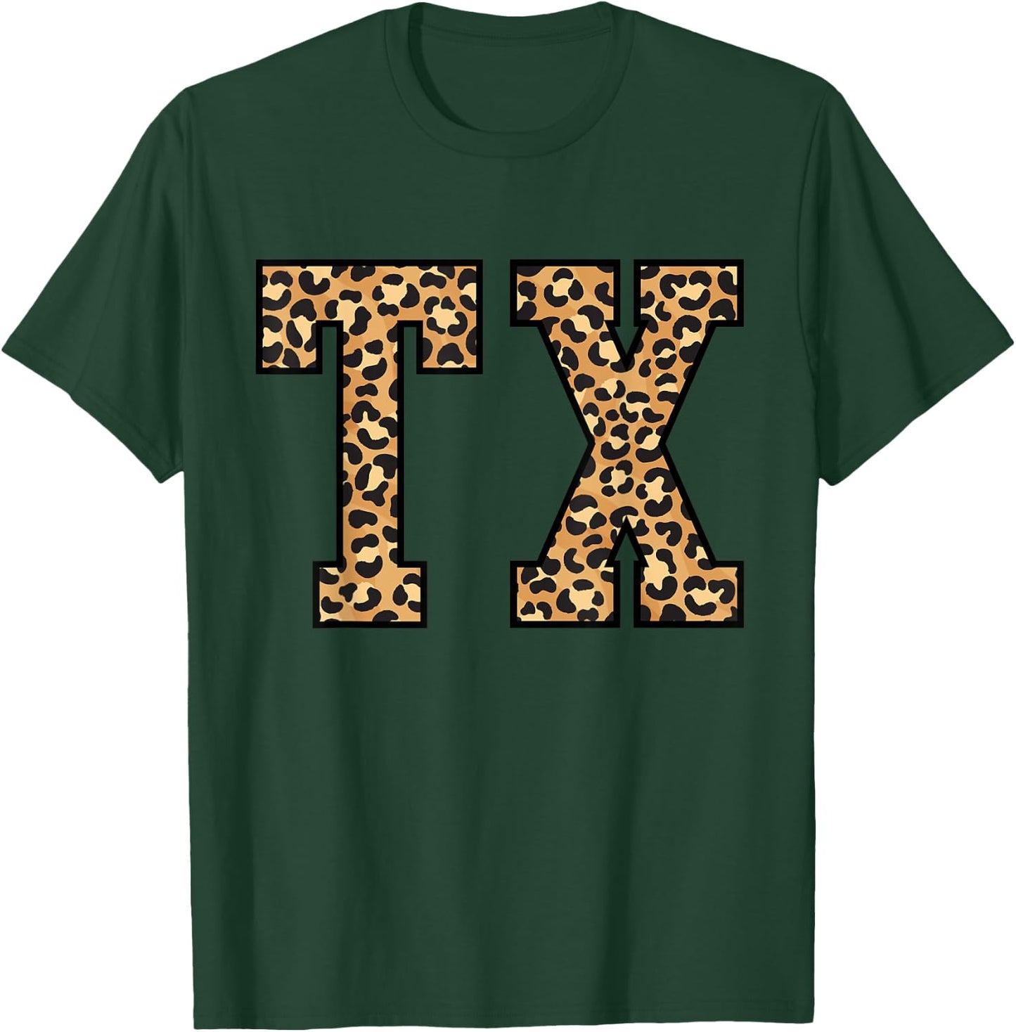 TX Leopard Pattern Texas T-Shirt - T-Shirt | Forest