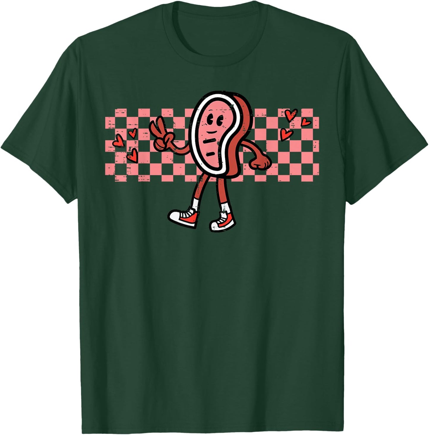 Bbq Meat Peace Retro Barbecue Groovy Grilling Men Women Kids T-Shirt - T-Shirt | Forest