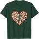 Cross Country Running Heart Leopard Print XC Runner Marathon T-Shirt - T-Shirt | Forest