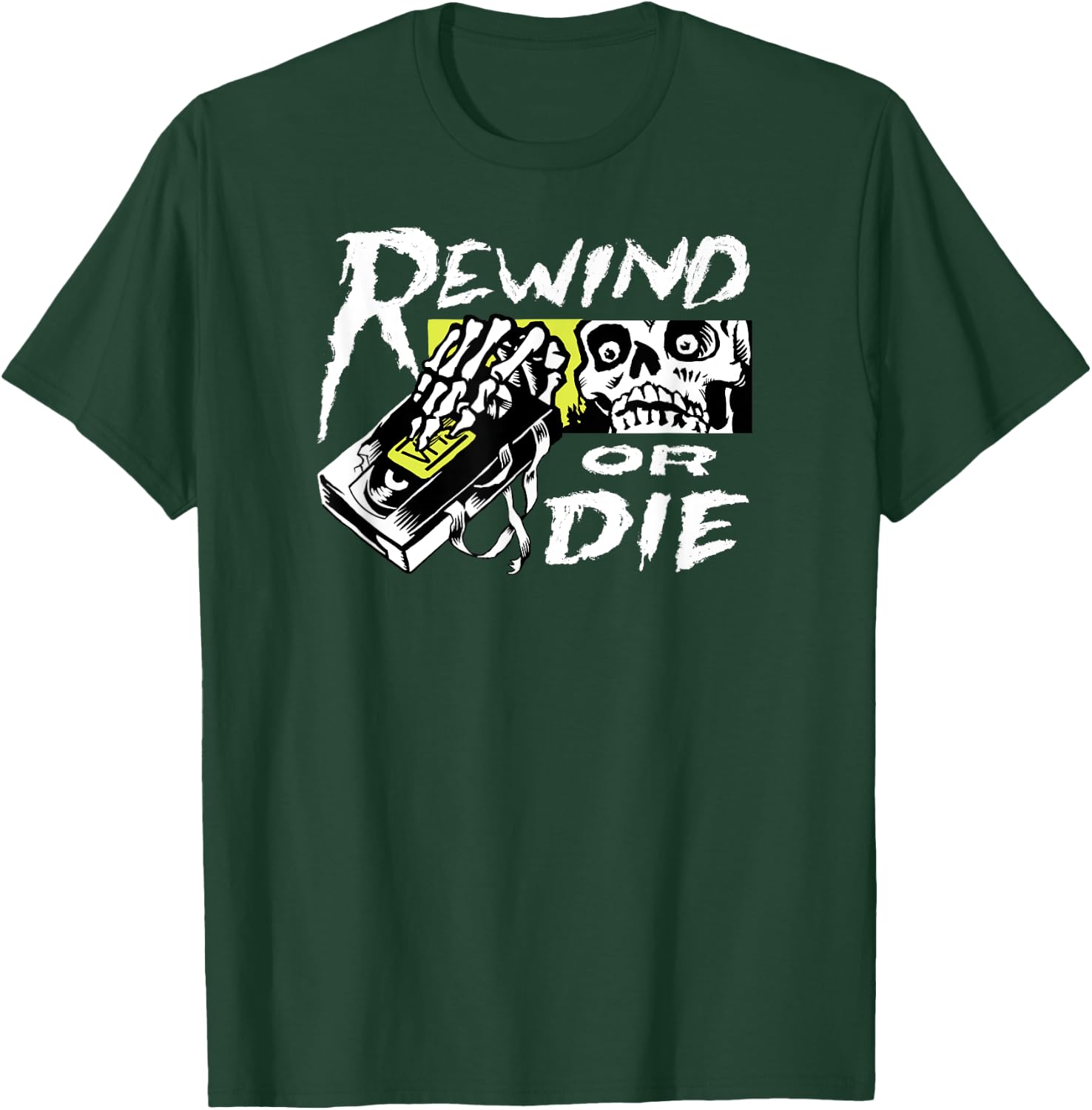 VHS Video Tape Punk - Rewind or Die T-Shirt - T-Shirt | Forest