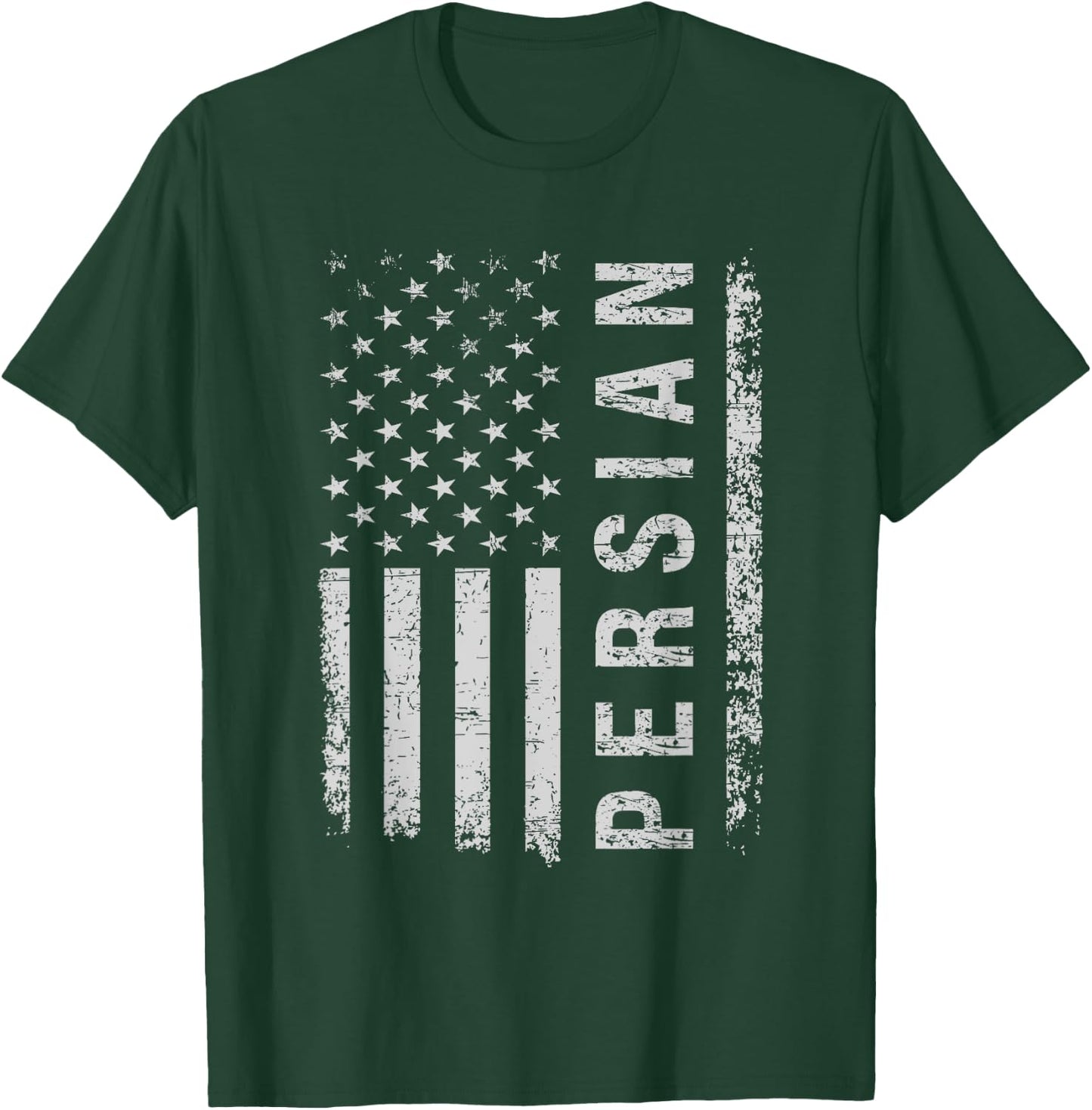 Persian Cat American Flag Women Kids Men T-Shirt - T-Shirt | Forest