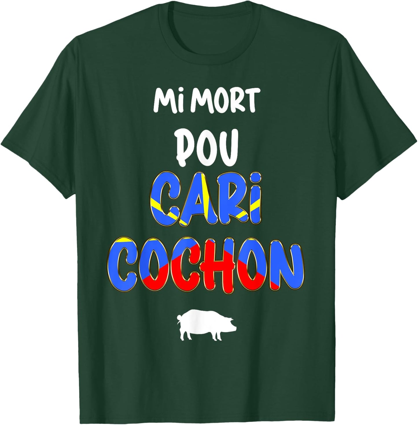 Flag Reunion Island Kitchen Tradition Creole Curry Pig T-Shirt - T-Shirt | Forest