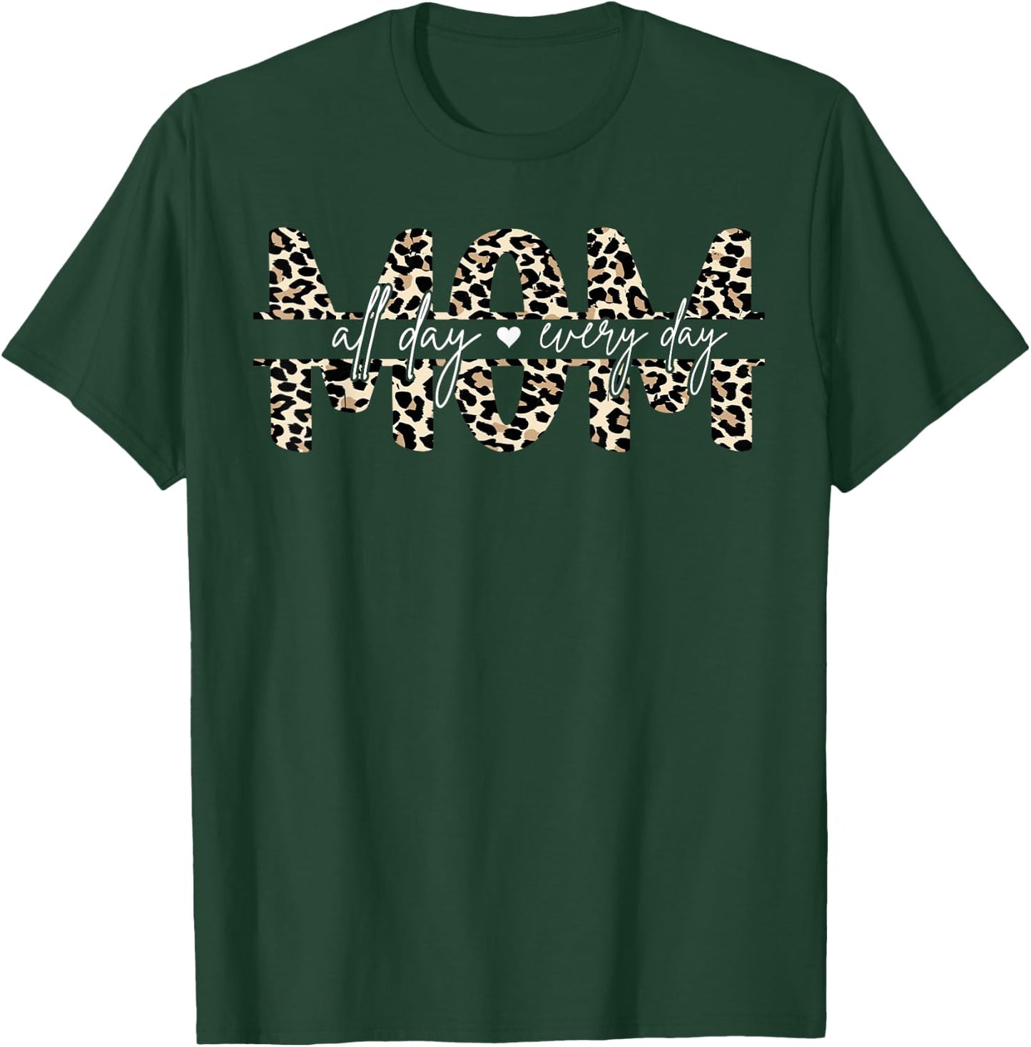 Mum Mum Leopard Print All Day , black, S T-Shirt - T-Shirt | Forest
