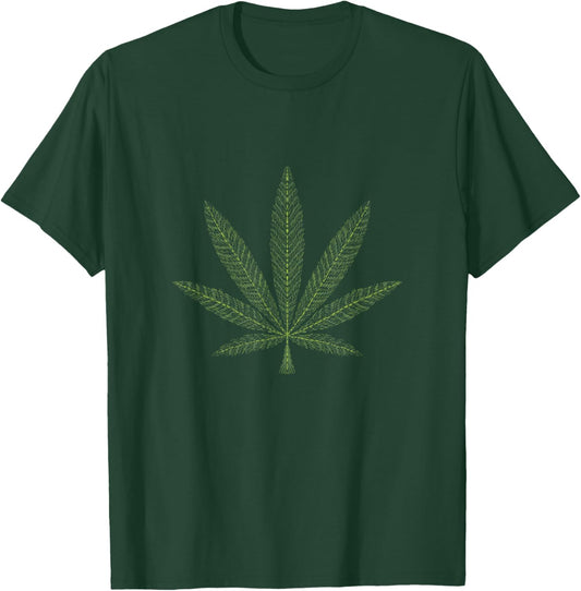 Hemp Leaf Hemp Hooded , Black, S T-Shirt - T-Shirt | Forest