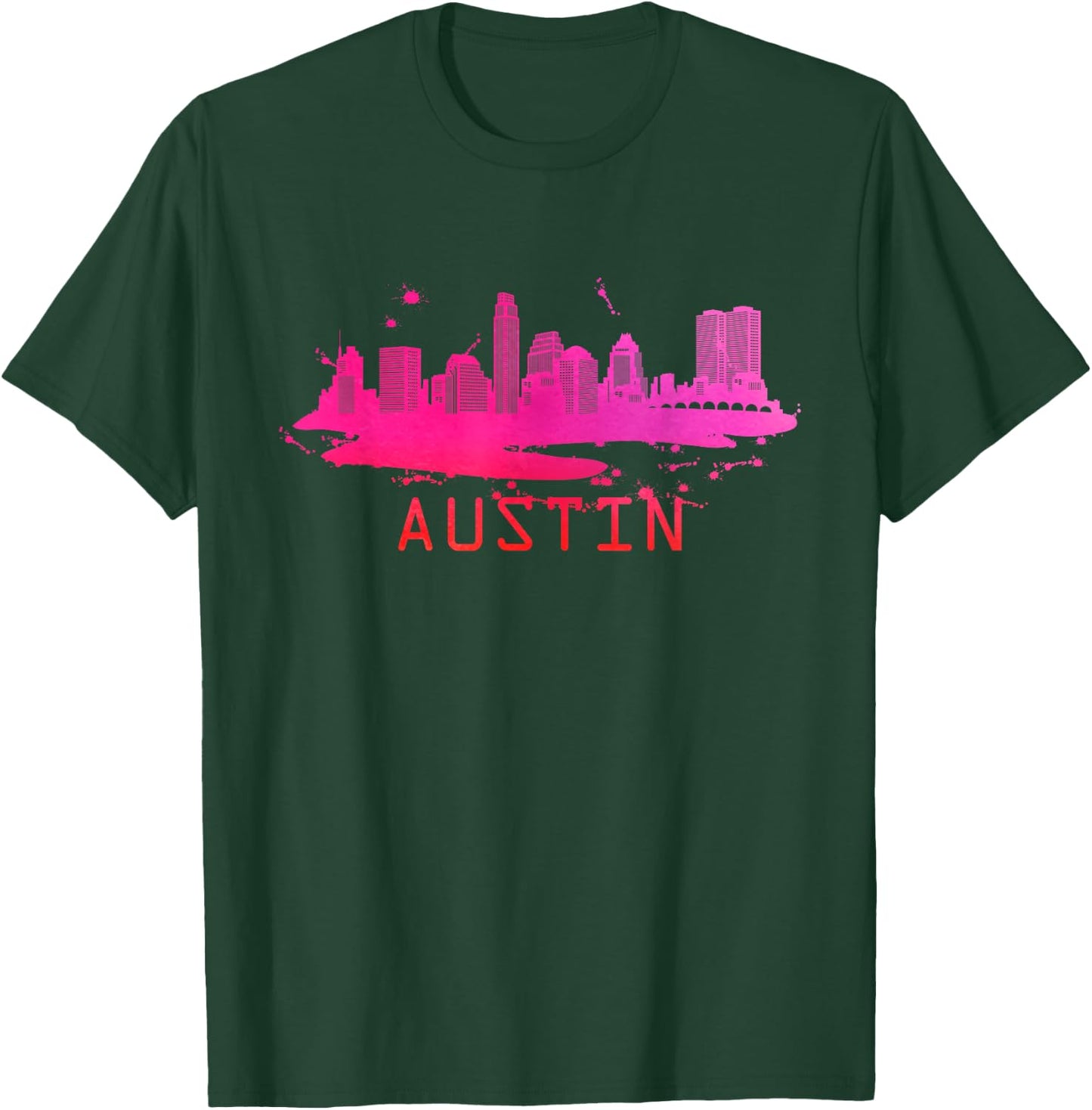 Modern Austin Cityscape Souvenir - Austin Texas Skyline T-Shirt - T-Shirt | Forest