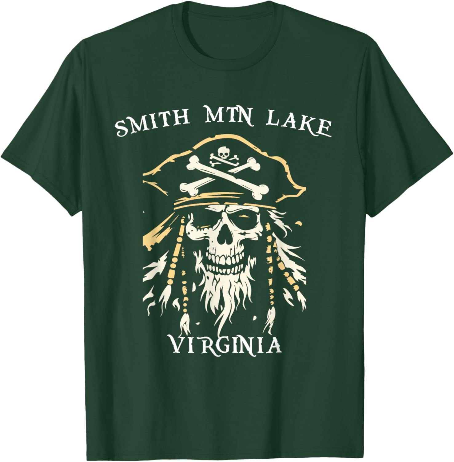 SML Smith Mountain Lake Retro Pirate T-Shirt - T-Shirt | Forest