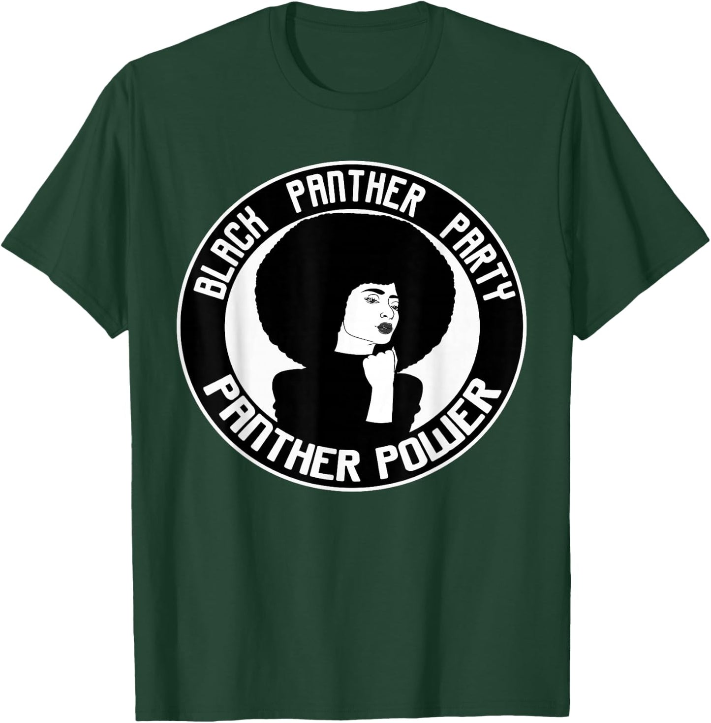 Black History Panther Party Logo Afro Hair T-Shirt - T-Shirt | Forest