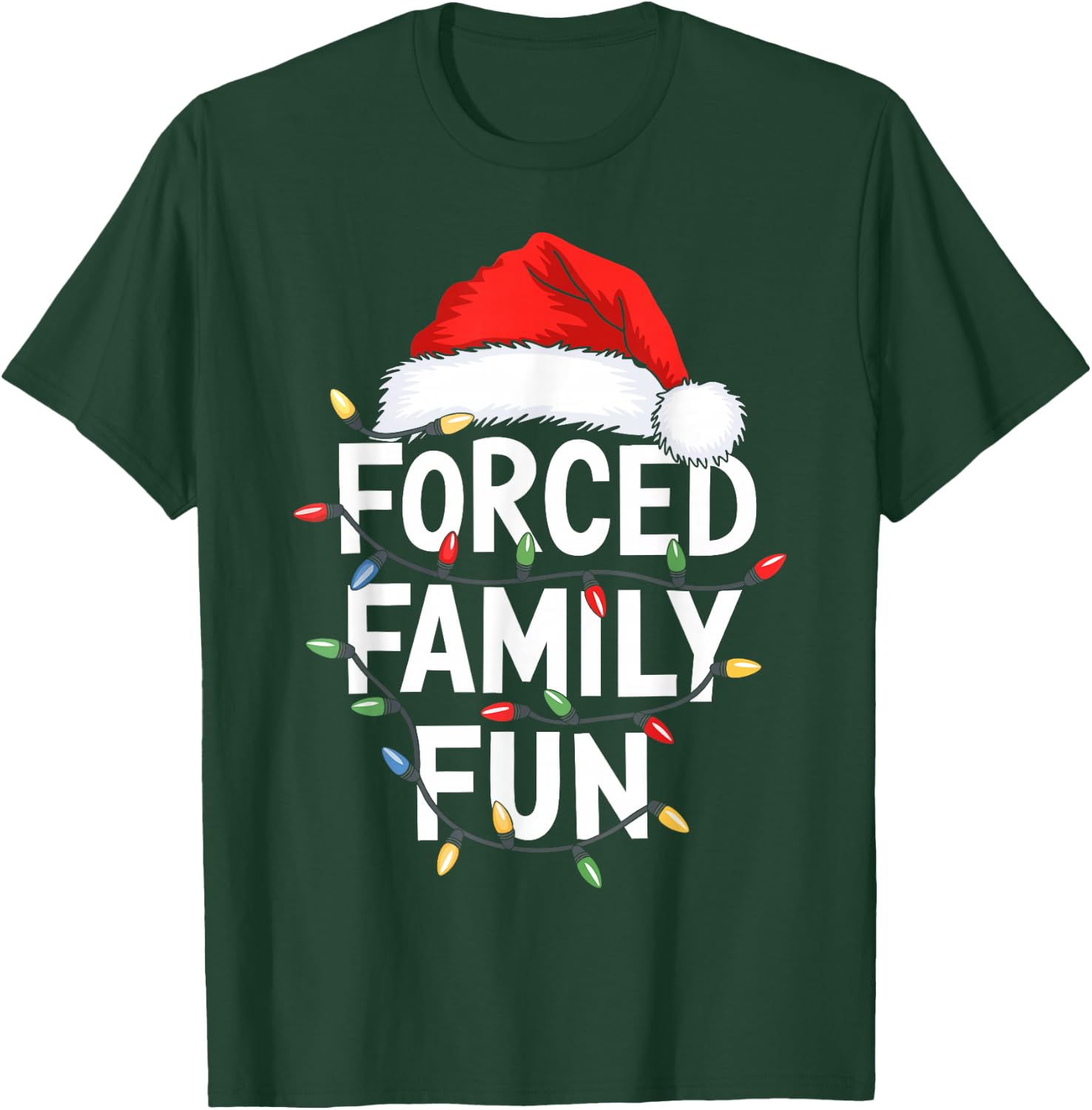 Forced Family Fun Shirt Men Women Kids Christmas Pajamas T-Shirt - T-Shirt | Forest