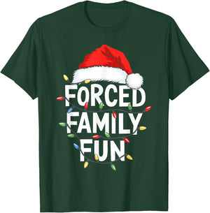 Forced Family Fun Shirt Men Women Kids Christmas Pajamas T-Shirt - T-Shirt | Forest