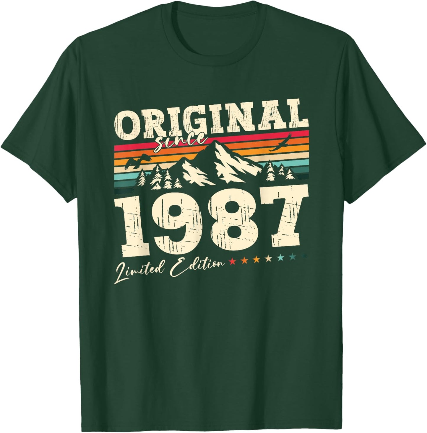 37th Birthday Man Original Vintage 1987 , Black, S T-Shirt - T-Shirt | Forest
