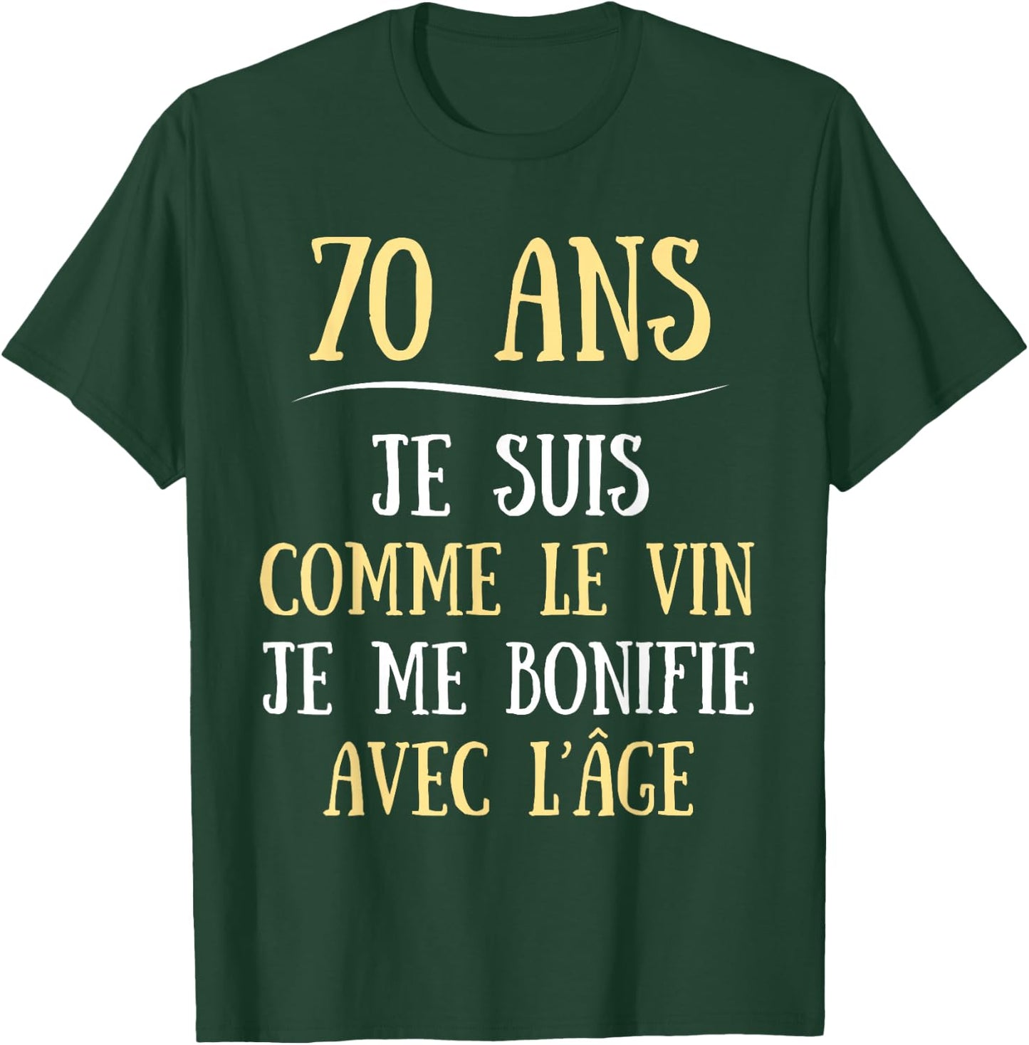 70th Birthday Man Funny Gift Bonifie , Black, S T-Shirt - T-Shirt | Forest
