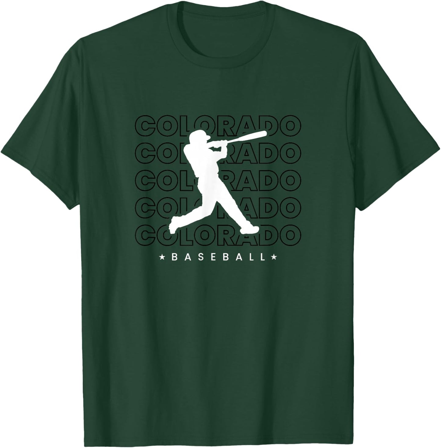 Colorado Baseball Minimalist Retro Player Baseball Lover T-Shirt - T-Shirt | Forest