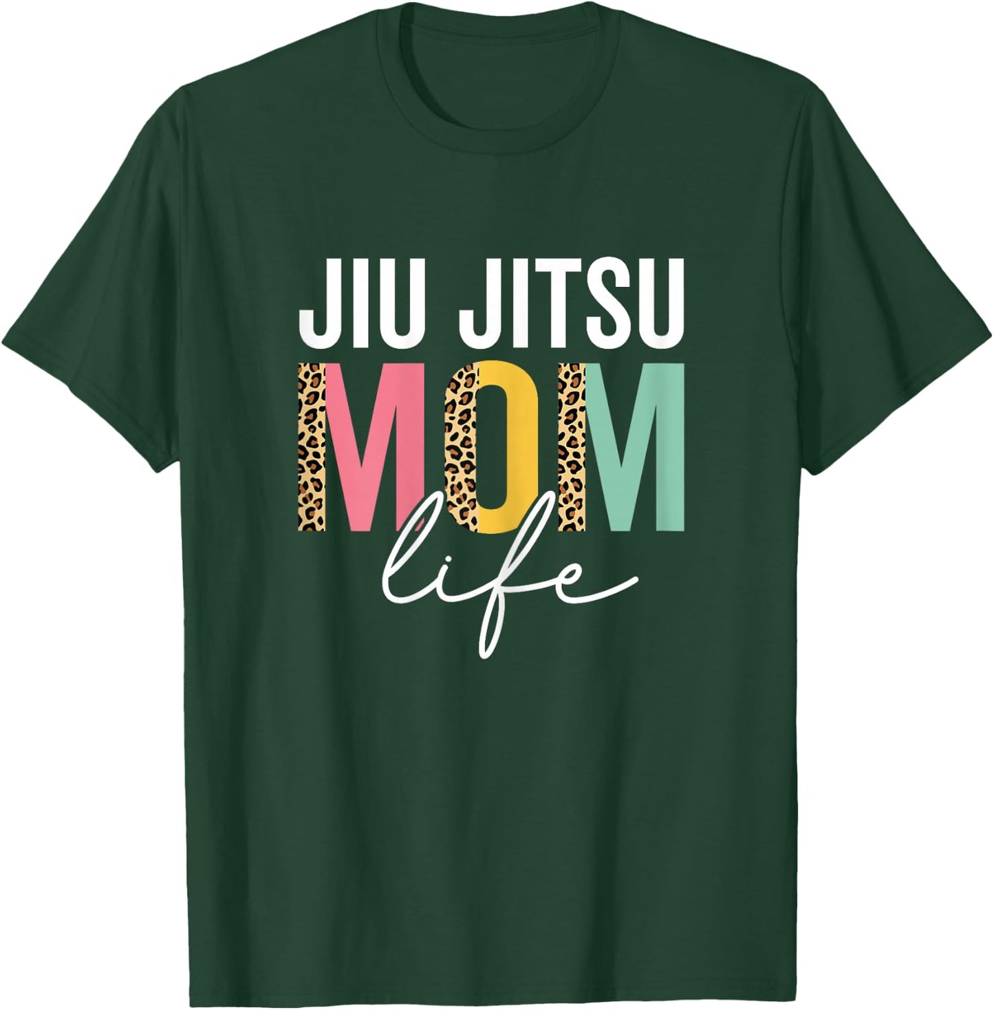 Jiu Jitsu Mom Life Funny Mom Leopard Jiu Jitsu Mama Cheetah T-Shirt - T-Shirt | Forest