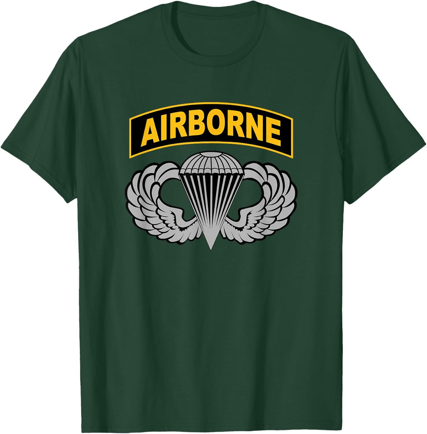 MilitaryTee 82nd Airborne Tab Infantry Paratrooper Military Veteran - Black, Small, Short Sleeve T-Shirt - T-Shirt | Forest