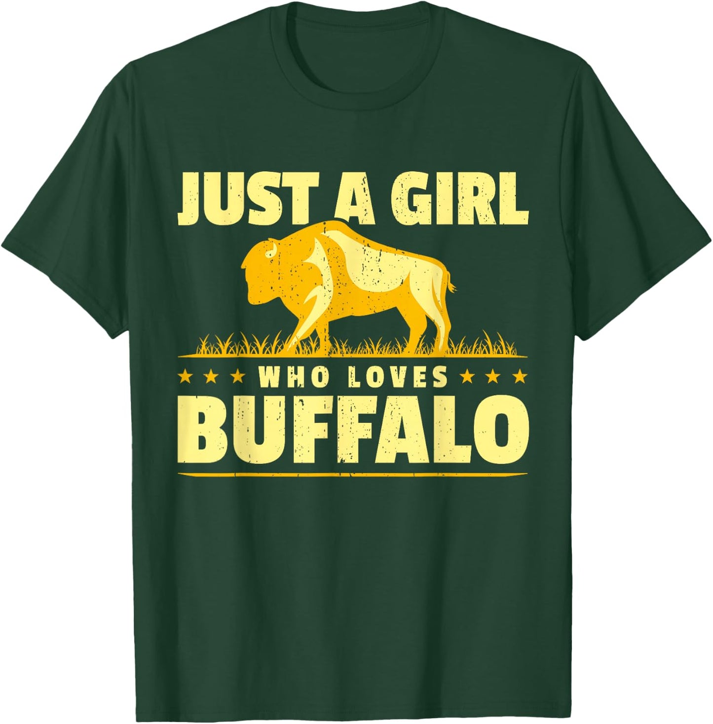 Girl Who Loves Buffalo I Women Buffalo I Daughter Buffalo T-Shirt - T-Shirt | Forest
