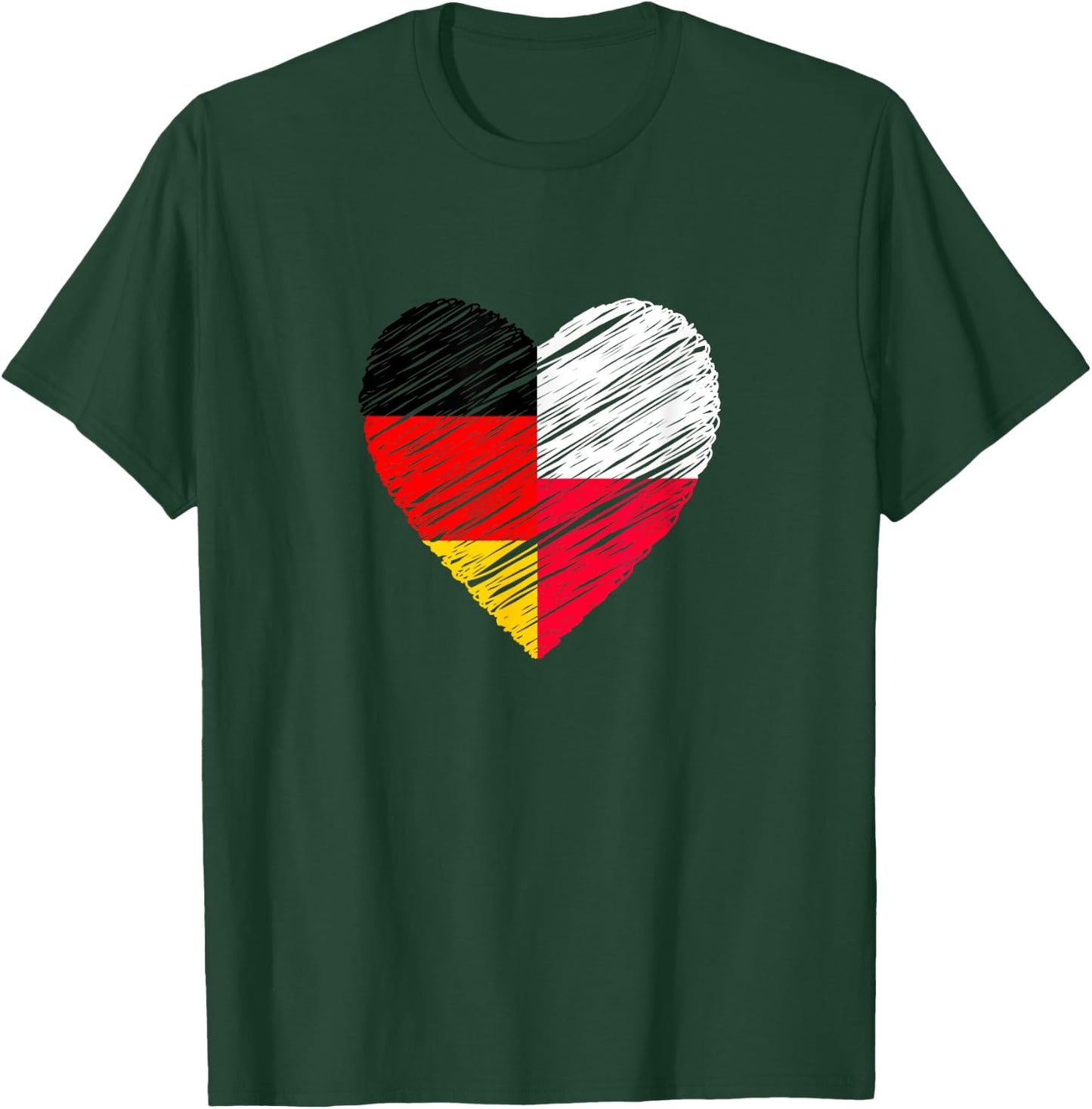 Polen Deutschland Herz Deutschland Flagge Polnische Flagge Liebe Herz T-Shirt - T-Shirt | Forest